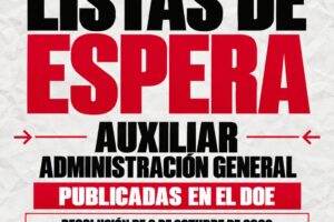 Constitución de la lista de Espera de Auxiliar de Administrativo de la Junta de Extremadura