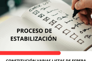 Constitución listas de espera varias categorías/especialidades. Concurso de Méritos. Proceso de Estabilización