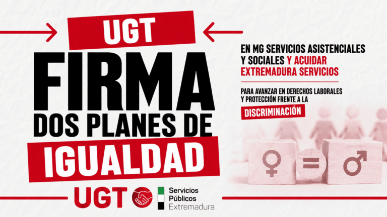 Lee más sobre el artículo UGT firma dos planes de igualdad en MG Servicios Asistenciales y Sociales y Acuidar Extremadura Servicios para avanzar en derechos laborales y protección frente a la discriminación