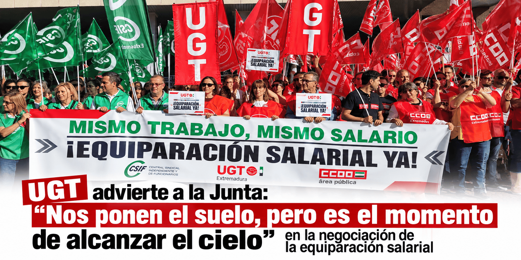 UGT valora la convocatoria de la mesa del 15 de octubre como fruto de la movilización, pero mantiene las concentraciones