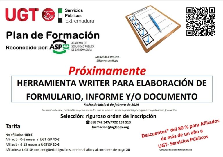Lee más sobre el artículo Curso Homologado por ASPEX: «Herramienta Writer para elaboración de formulario, informe y/o documento»