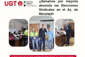 #UGTLocal | UGT gana por mayoría absoluta las elecciones sindicales en el Ayuntamiento de Moraleja