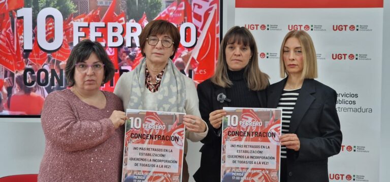 Lee más sobre el artículo UGT-SP Extremadura convoca una concentración para denunciar el retraso en el proceso de estabilización