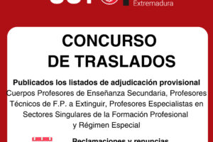 #UGTEnseñanza | Concurso de traslados adjudicación provisional