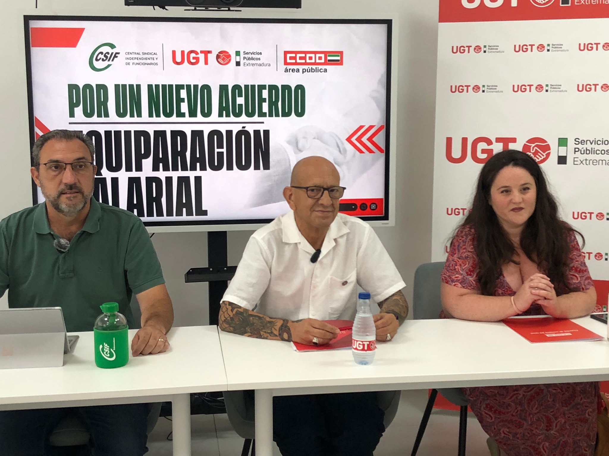 UGT, CSIF y CCOO anuncian movilizaciones en septiembre para exigir la equiparación salarial del personal de la Junta de Extremadura