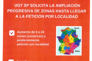 UGT SP solicita la ampliación progresiva de zonas hasta llegar a la petición por localidad