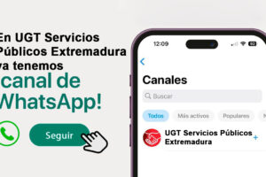 Canal de WhatsApp de UGT Servicios Públicos Extremadura