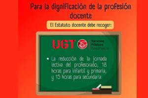 #UGTEnseñanza | Reducción del horario lectivo del profesorado